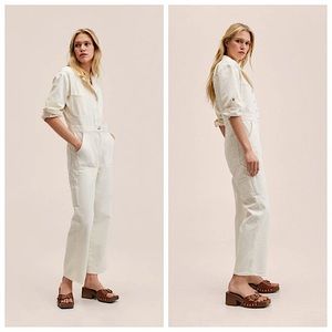 ⭐️NWT⭐️  White Denim Jumpsuit Size Medium